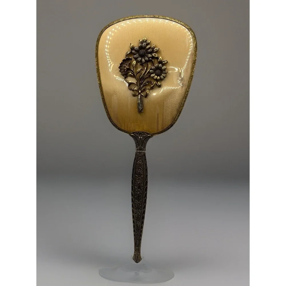 Vintage Matson Vanity Mirror Ormolu‎ Hollywood Regency Gold Plated Sunflowers